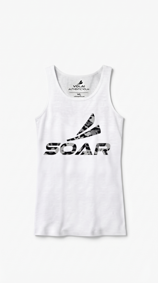 Volai Soar Women's White Camo Tank Top