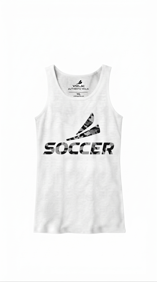 Volai Soccer Women's White Camo Tank Top